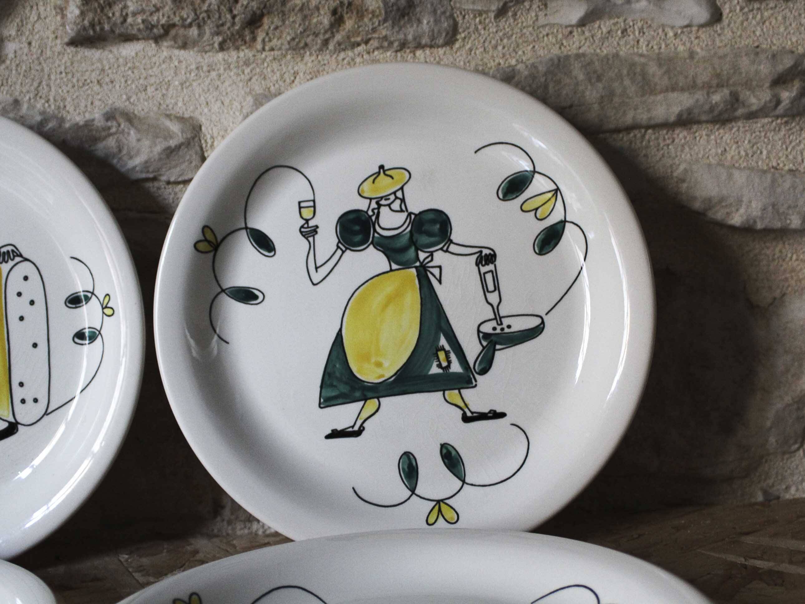 Lot de 6 assiettes en céramique Stavangerflint Norvège