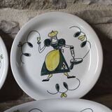 Set of 6 ceramic plates Stavangerflint Norway