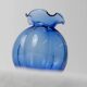 Vintage glass vase Hazel Atlas - Fenton blue cobalt flower vase, bulbous shape - Italy 1930s - Retro decorative vase, gift idea