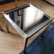 Nesting tables in gold/chrome metal and amber mirror