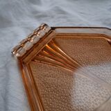 Plateau en verre orangé