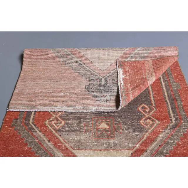1970s Turkish Hand-Knotted Runner Rug 89x363