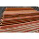 1970s vintage Turkish Oushak handmade wool cotton orange area rug 188x326
