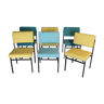 Suite de six chaises vintage années 50/60