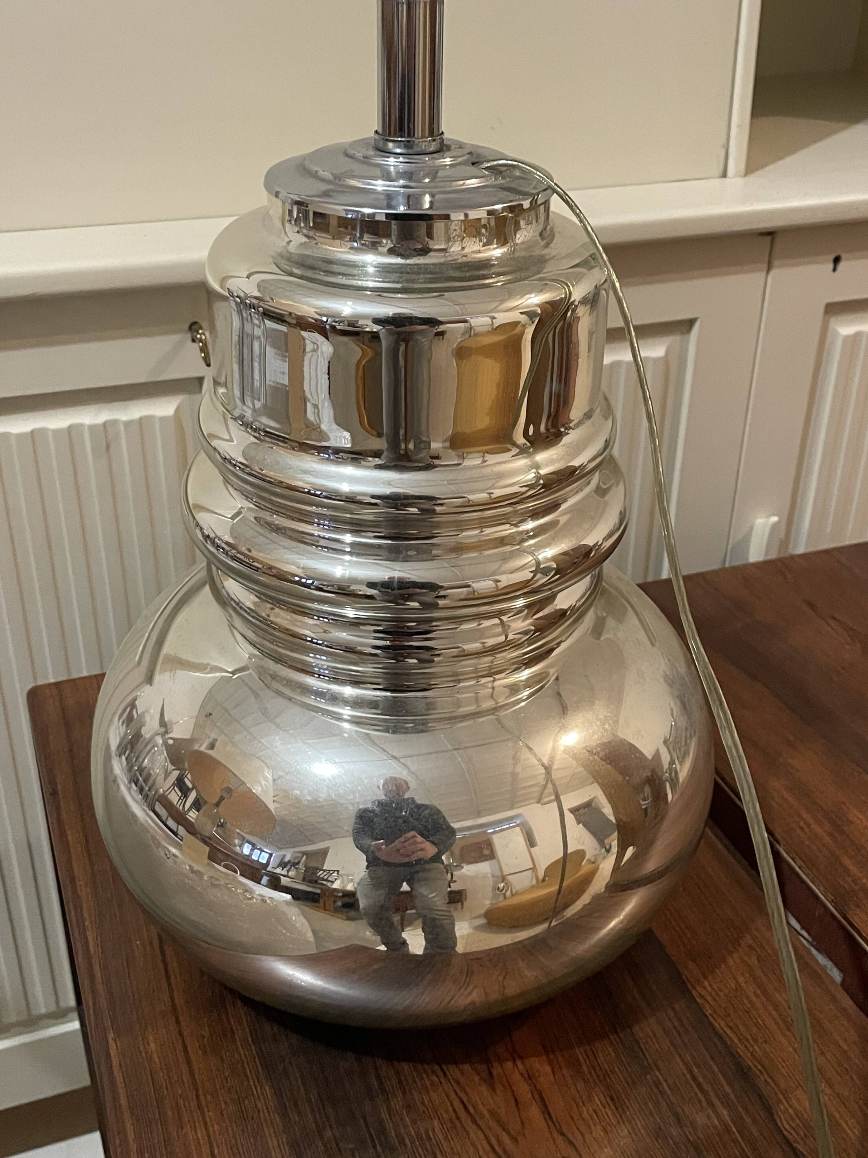 Vintage eglomisé glass lamp, 1970