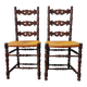 Pair of old turned wood chairs