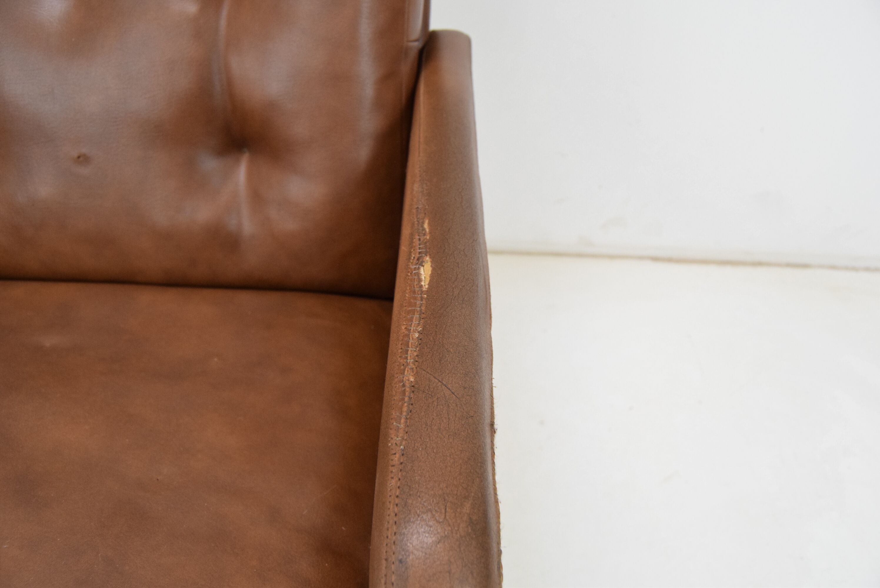 Mid-century leatherette rotatable armchair,1960's.