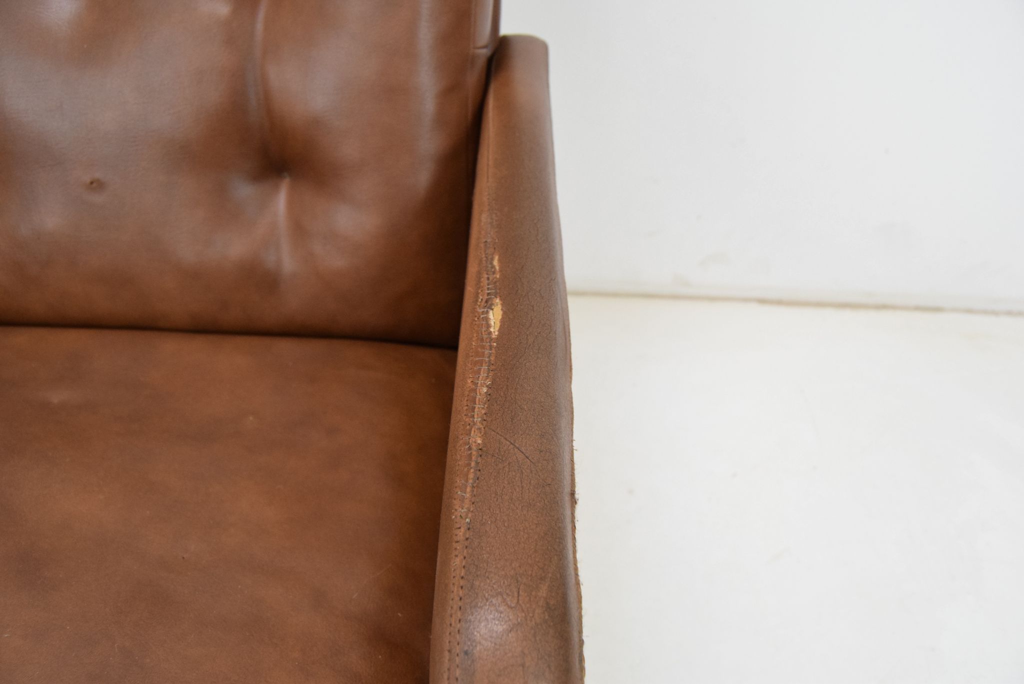 Mid-century leatherette rotatable armchair,1960's.