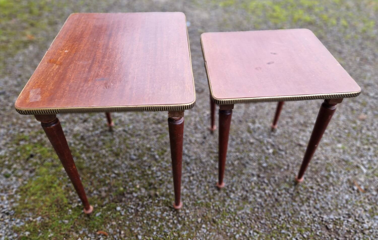 2 antique rosewood nesting tables