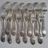 12 SOH Silver Metal Table Forks
