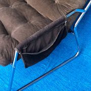 VELVET BROWN CHROME ARMCHAIR 1970 IKEA VINTAGE