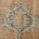 Tapis oriental turc vintage pêche et bleu