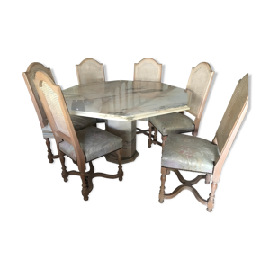 Table octogonale en marbre