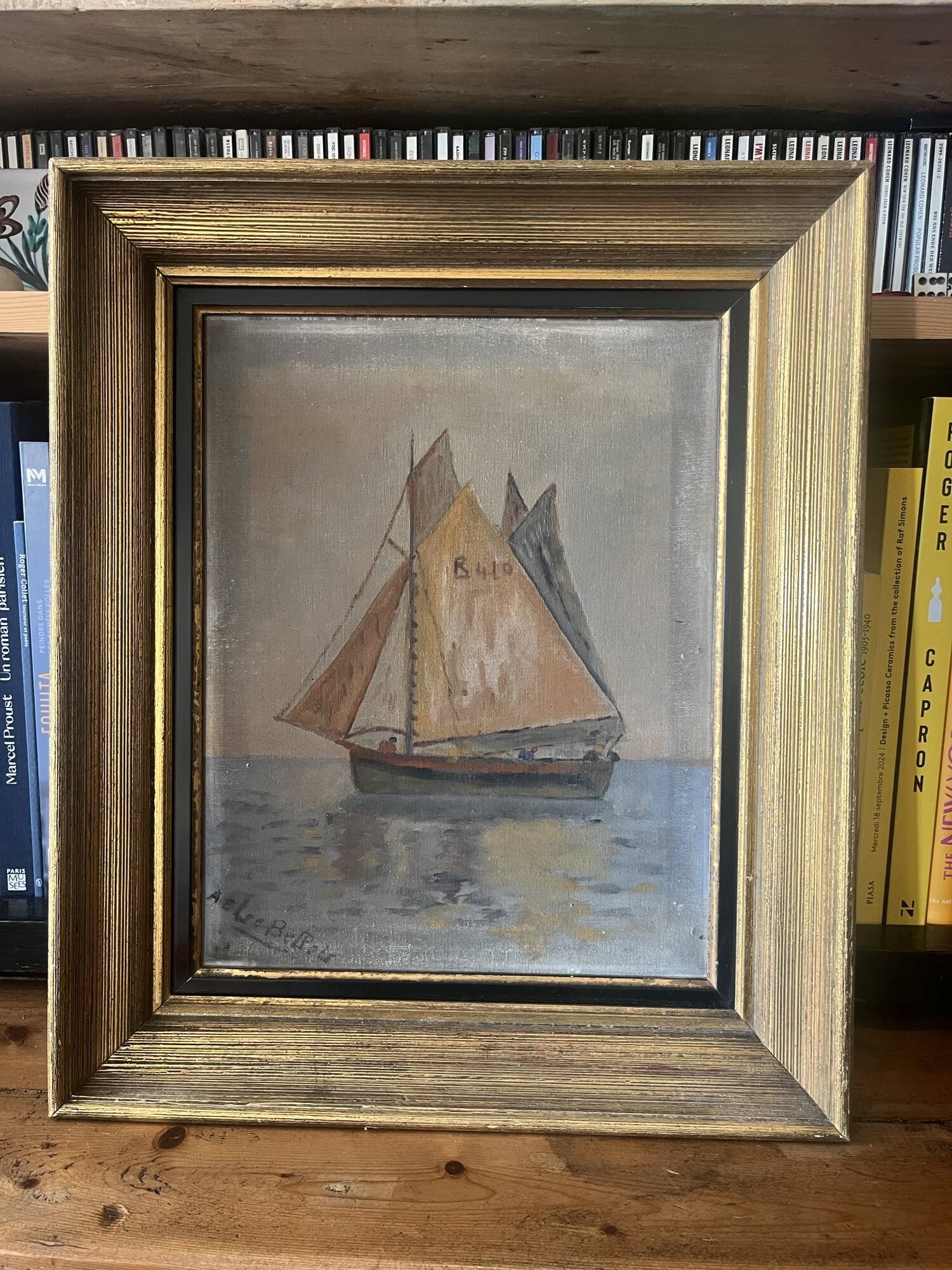 Huile sur toile bateau de pêcheurs
