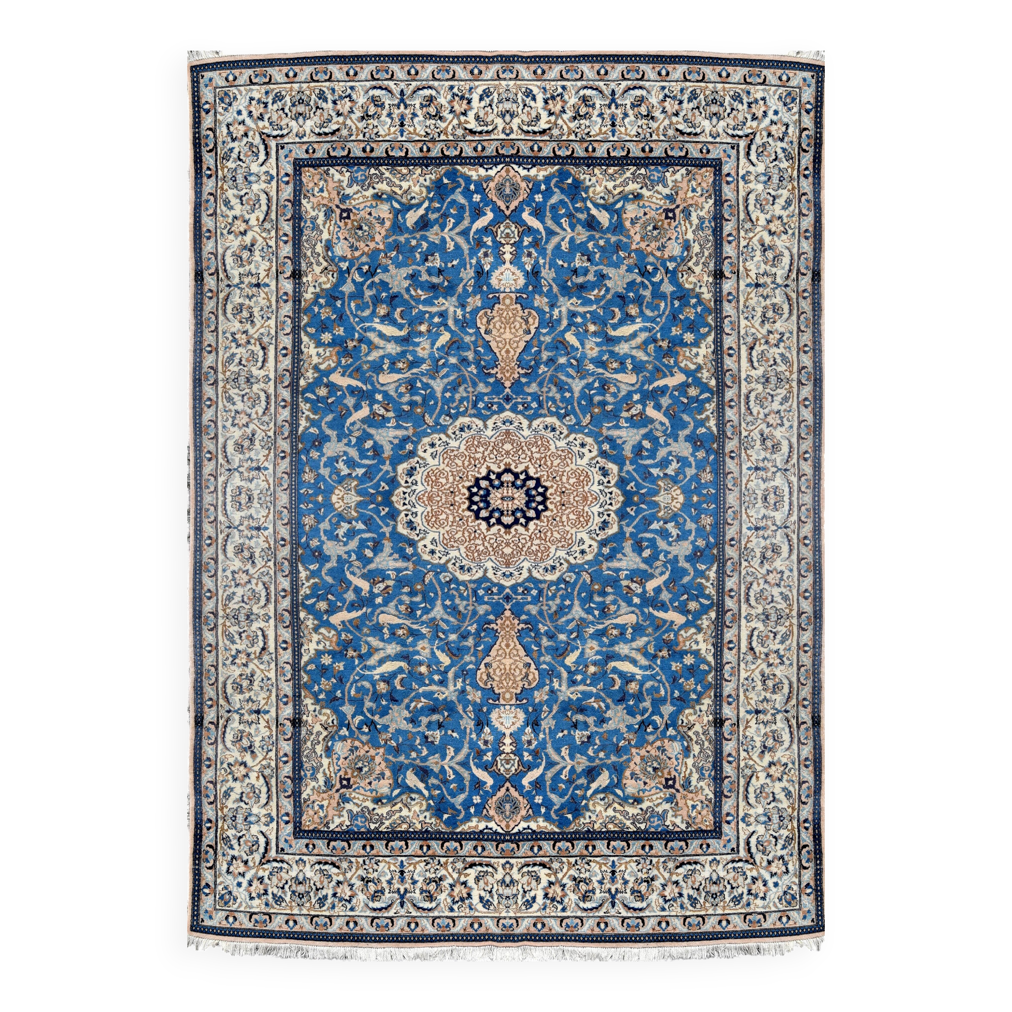 Tapis d'Orient Persan Iran Naïn laine et soie -3.20 X 210 Mètres