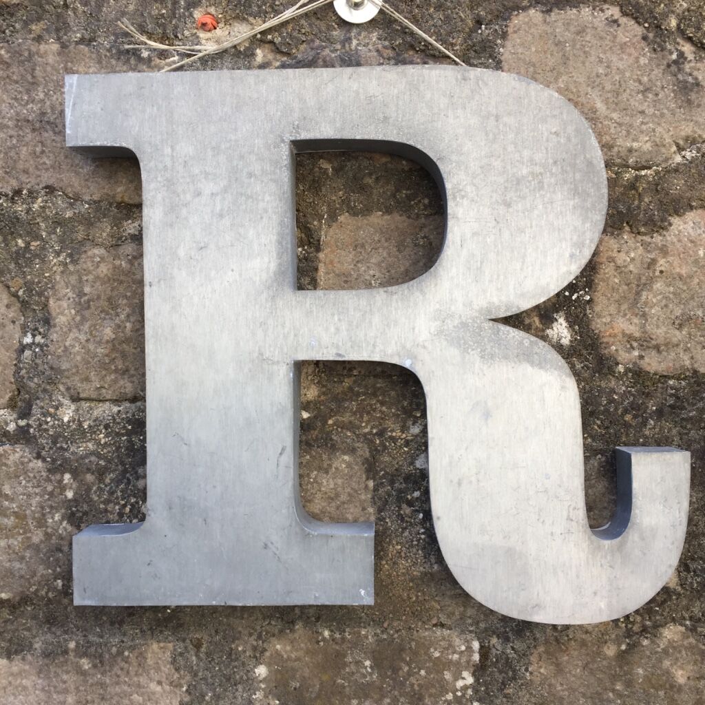 Large size zinc sign R letter