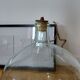 Dame-Jeanne XXL glass floor lamp with vintage lampshade.