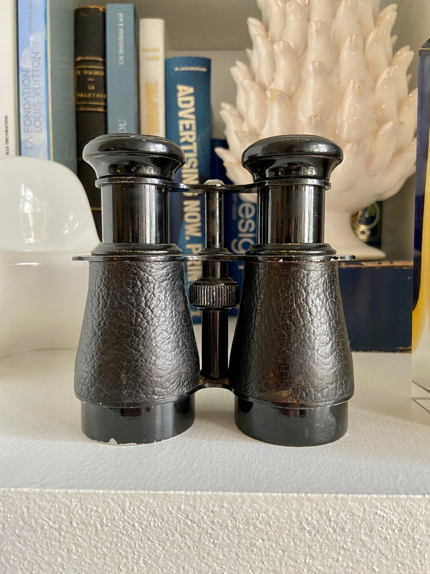 Black metal binoculars