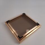 Vintage brass empty/centerpiece with engraved signature by Romeo Rega