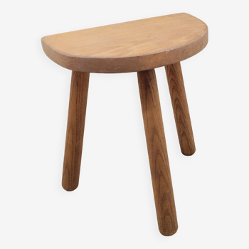 Tripod stool low half round dark