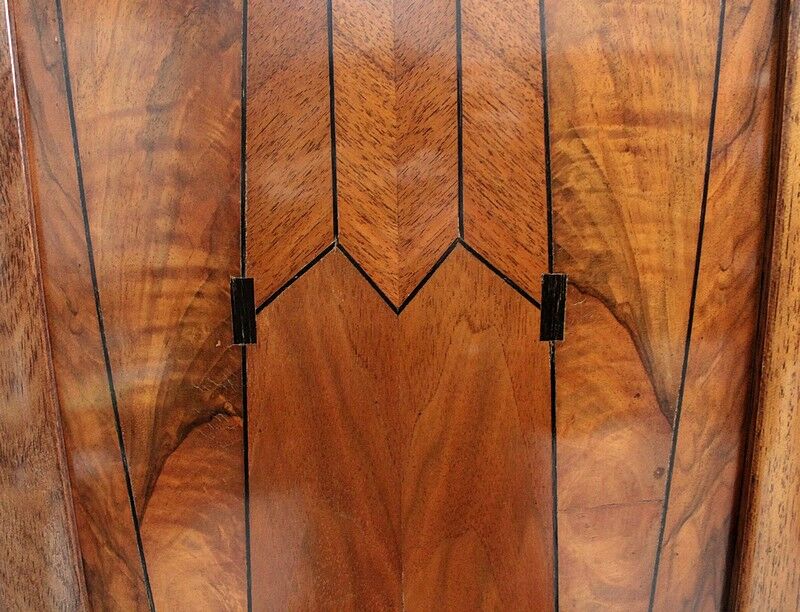 Wardrobe, walnut and mahogany, art deco - 1930 / 1940