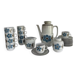 Vintage Bavaria coffee service – porcelain – blue flowers – 24 pieces – 70s