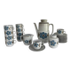 Vintage Bavaria coffee service – porcelain – blue flowers – 24 pieces – 70s
