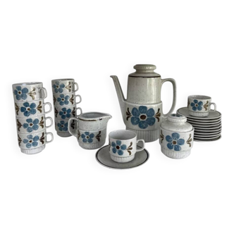 Vintage Bavaria coffee service – porcelain – blue flowers – 24 pieces – 70s