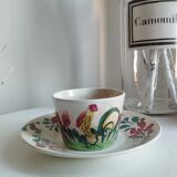 Cup and saucer Creil & Montereau "Rooster"
