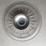 Metal and glass rotating cheese platter