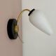 Vintage globe wall lamp in white opaline