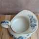 Small chubby antique jug in ironstone – blue floral decoration