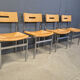 Belgian wicker and chrome dining chairs, 1970s - set of 4