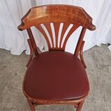 Chaise de salle à manger vintage en bois courbé : dossier éventail style Thonet, pub irlandais des années 1970