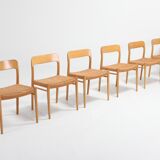 Modern Scandinavian oak chairs by N.O. Muller for J.L. Mollers 1970s