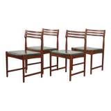 Bovenkamp Vintage Design Teak Wooden Dining Chairs with Leather Upholstery