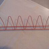 Red wire coat/shoe rack