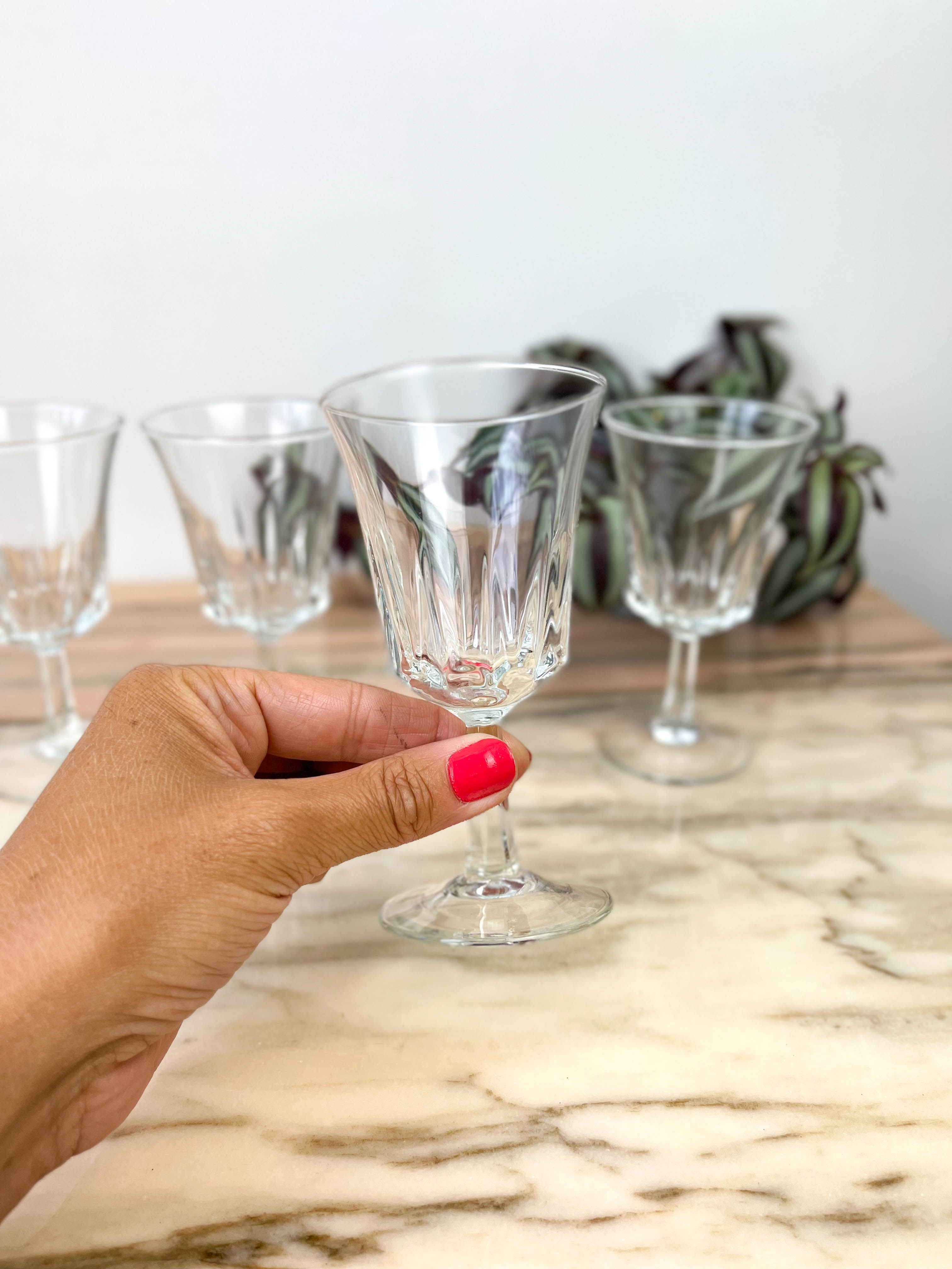 Set de 8 verres à vin regence Luminarc années 60