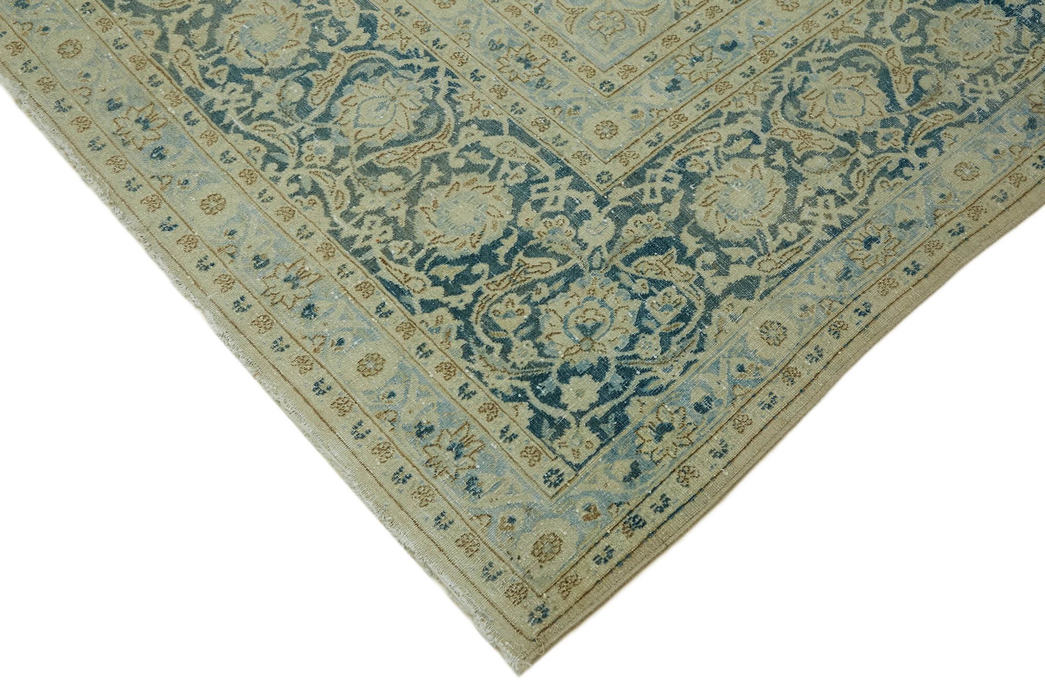 Hand-Knotted Persian One of a Kind 1970s 270 cm x 366 cm Beige Wool Carpet