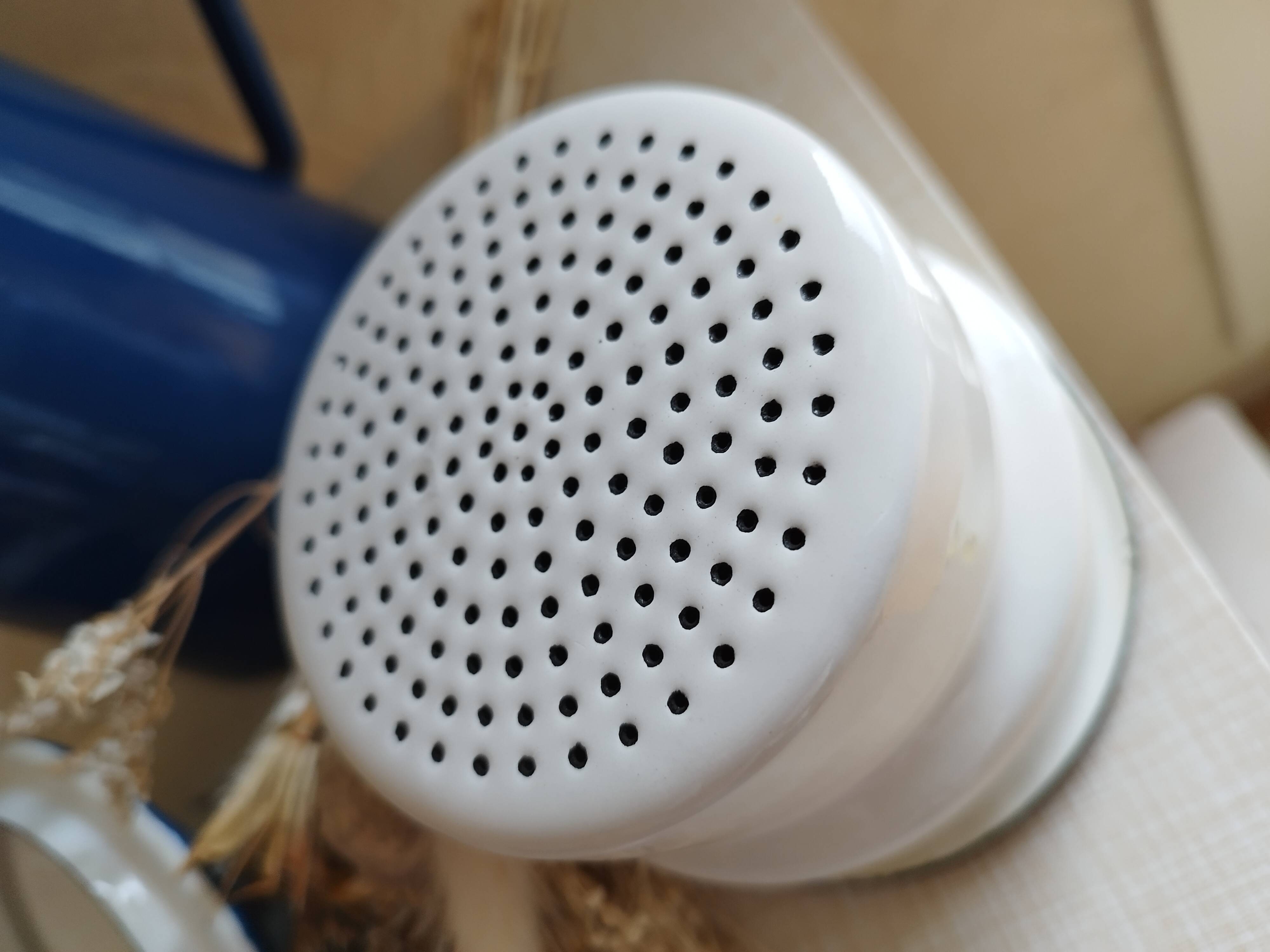 Blue enamelled coffee maker