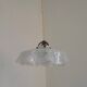 French Vintage 1930s White Frilled Clichy Glass Lampshade Ceiling Light