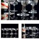 Set of 6 cut crystal champagne glasses with facets from Baccarat