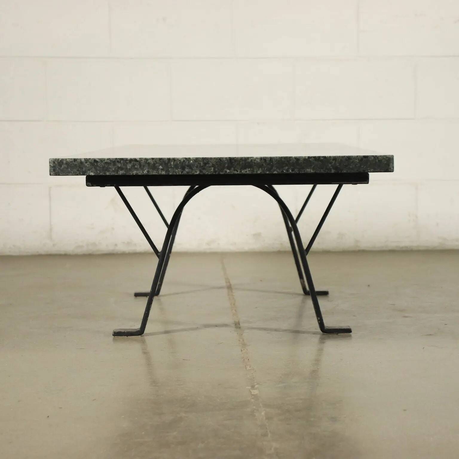 Marble and metal coffee table, Italy, 1970s-1980s.