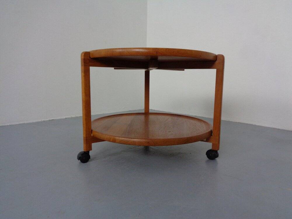 Danish Teak Bar Cart with Removable Tray, 1960s