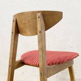 Fontania chair by Baumann – coral corduroy & bent beech