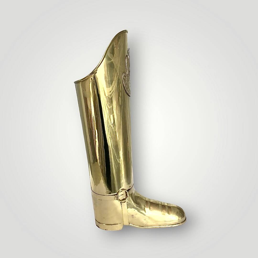 Antique Mécap gilded brass umbrella stand – 2.818 kg – Engraved number 21