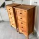 Pair of 5-drawer chests of drawers in pine. 80 years