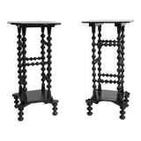 Pair of turned wood tables, 1900s
