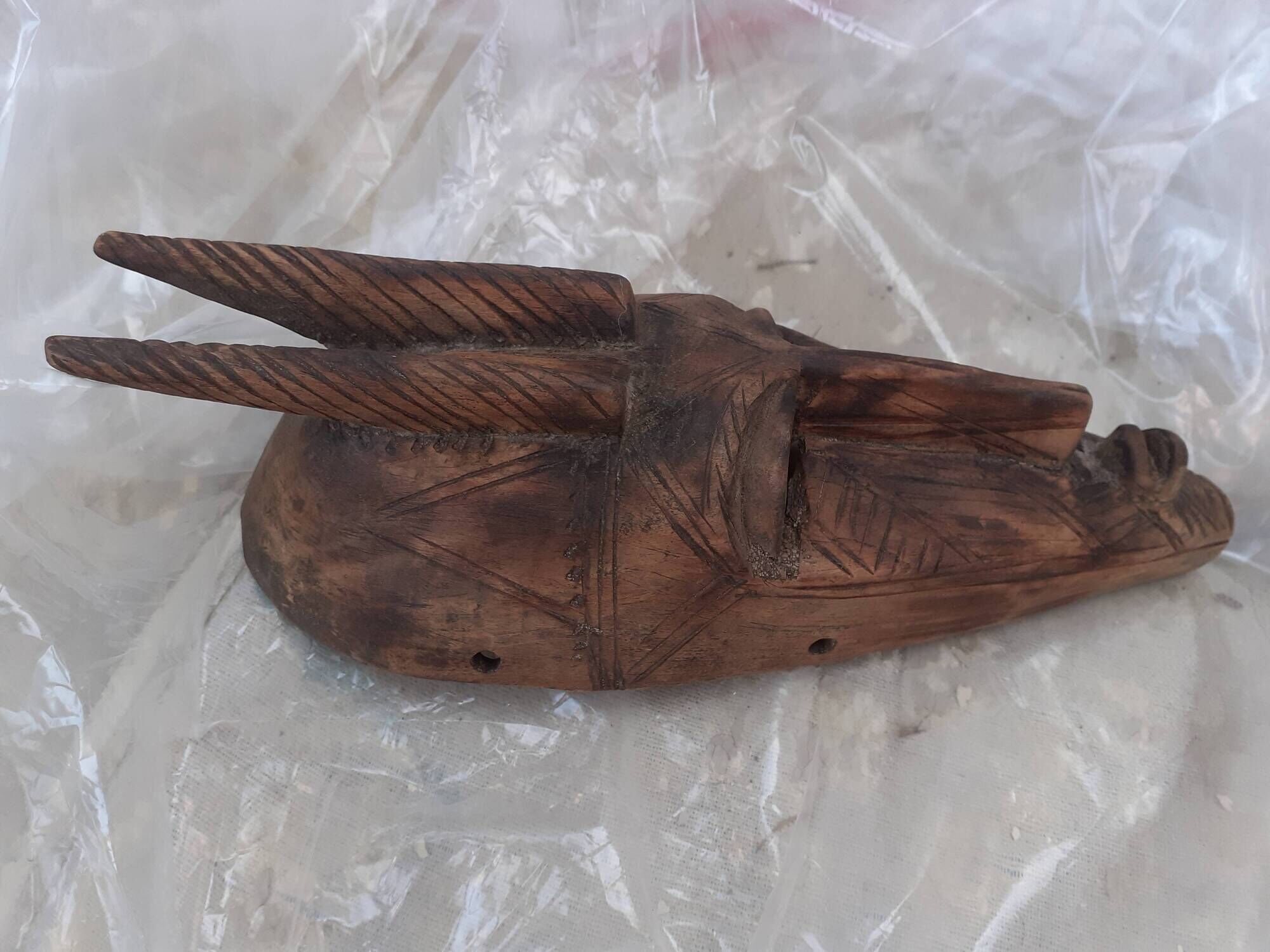 African mask, from Congo ancient African tribal art, mask h 36 l 17 cm.