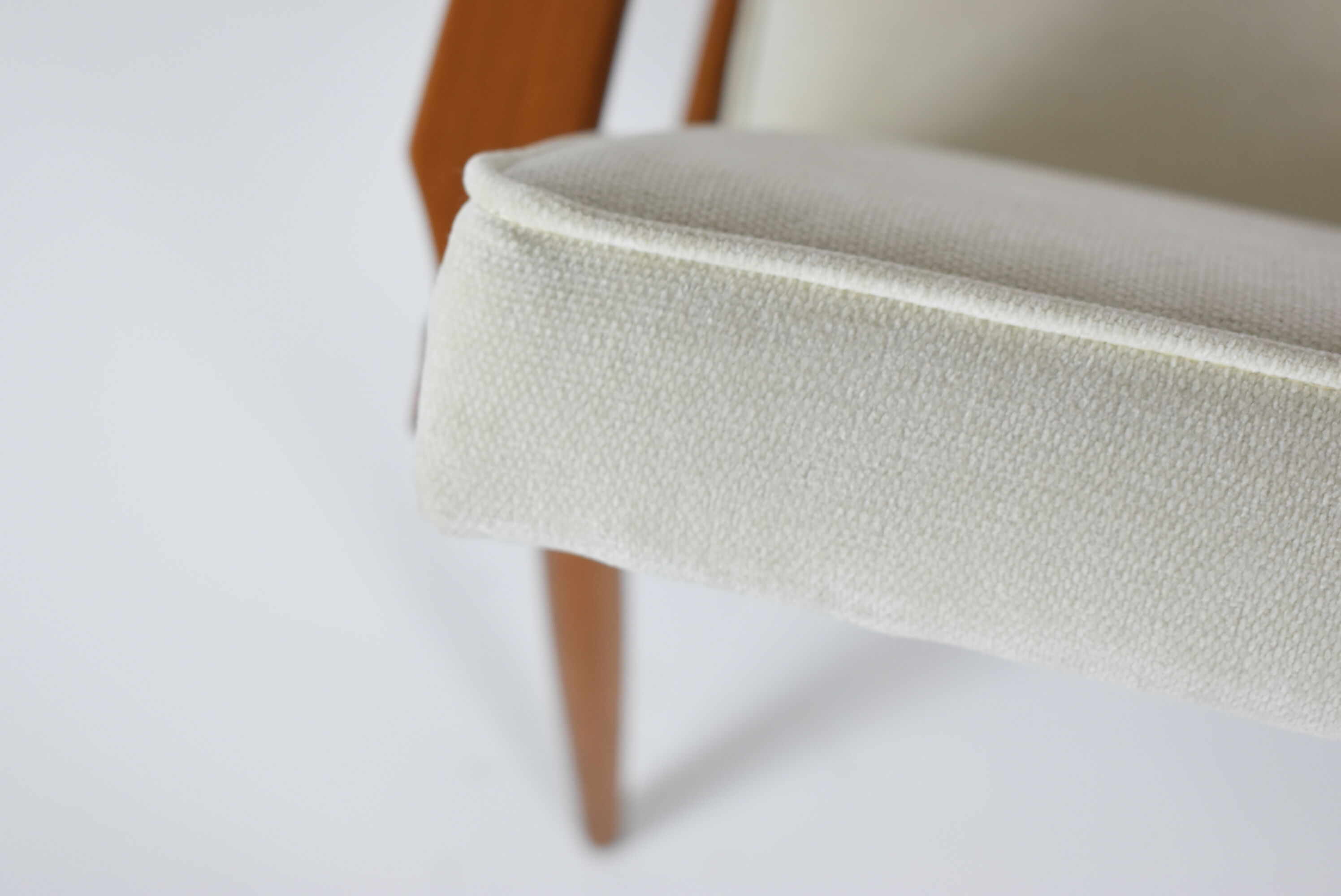 Vintage original armchair "Fox" designed by H. Lis 1970s, beige fabric, fully renovated